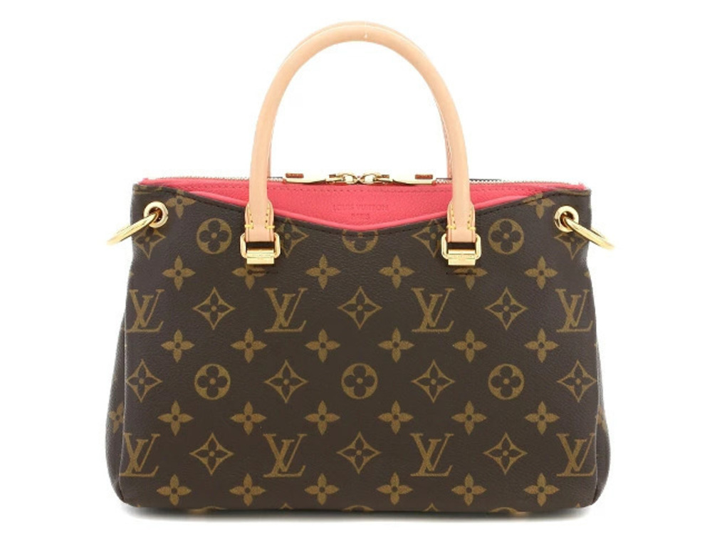 LOUIS VUITTON Pallas Handbag Monogram Rose Pink Rich